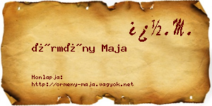 Örmény Maja névjegykártya